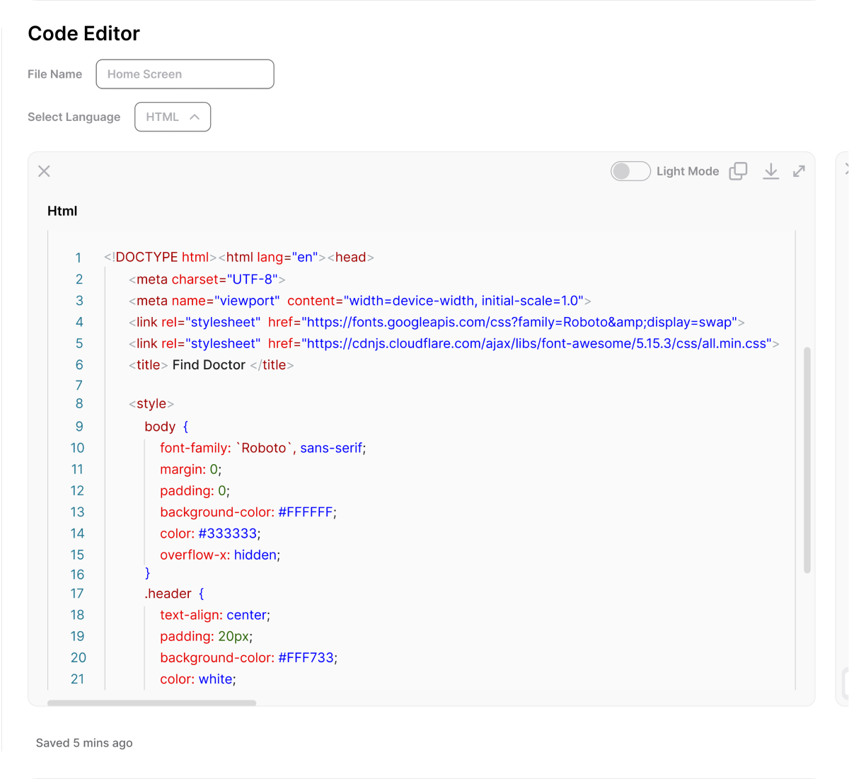 Advanced Online Code Editor